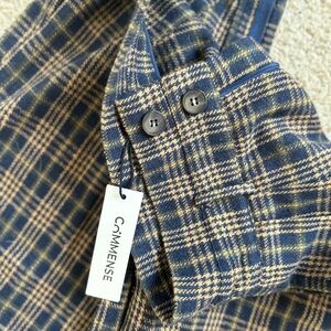 Commense Wide Leg Plaid Pants NEW